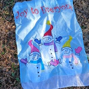 Festive Snowman Flag with Joyful Message